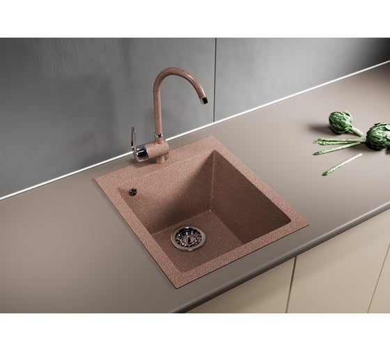 Мойка mixline ML-GM14 терракотовая, 307, 495х420х190 мм 525097