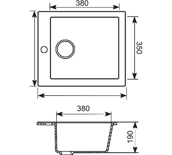 Мойка mixline ML-GM14 темно-серая, 309, 495х420х190 мм 525095