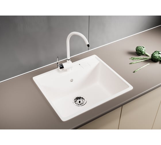 Мойка mixline ML-GM15 белая, 331, 490х550х200 мм 525107
