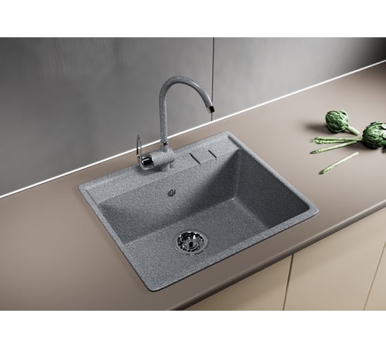 Мойка mixline ML-GM15 темно-серая, 309, 490х550х200 мм 525103