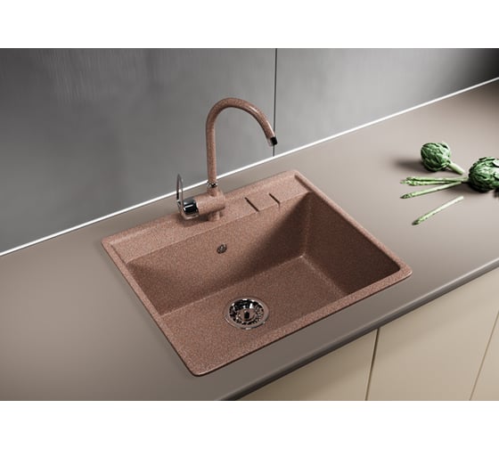 Мойка mixline ML-GM15 терракотовая, 307, 490х550х200 мм 525105