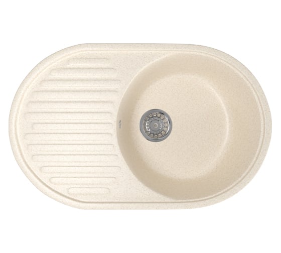 Мойка mixline ML-GM16 овальная, с крылом, бежевая, 328, 455х720х180 мм 525114