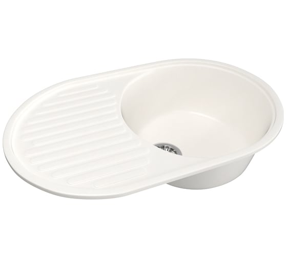 Мойка mixline ML-GM16 овальная, с крылом, молоко, 341, 455х720х180 мм 532397