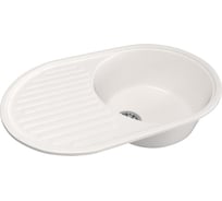 Мойка mixline ML-GM16 овальная, с крылом, белая, 331, 455х720х180 мм 525115