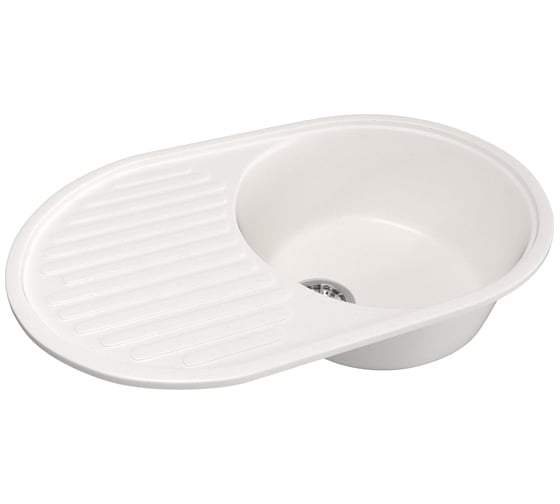 Мойка mixline ML-GM16 овальная, с крылом, белая, 331, 455х720х180 мм 525115