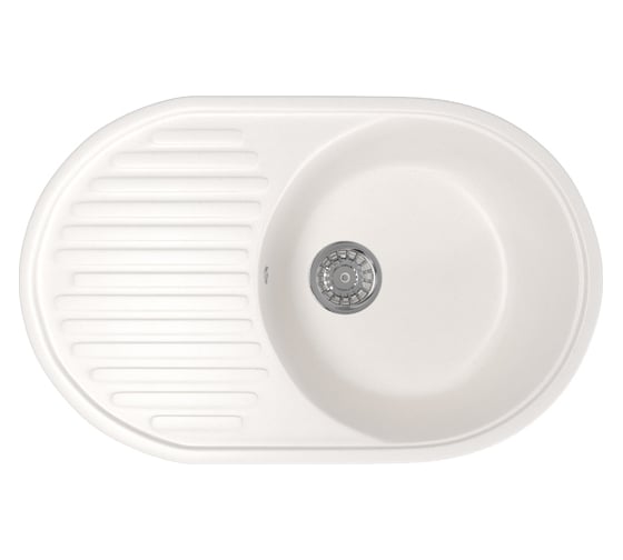 Мойка mixline ML-GM16 овальная, с крылом, белая, 331, 455х720х180 мм 525115