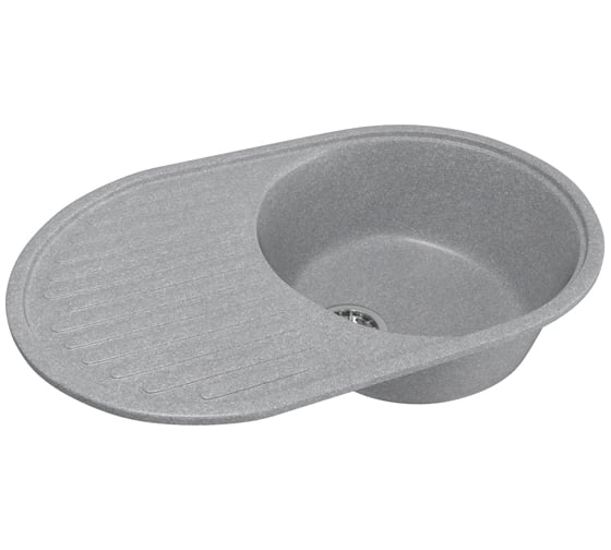 Мойка mixline ML-GM16 овальная, с крылом, графит, 342, 455х720х180 мм 533158 1