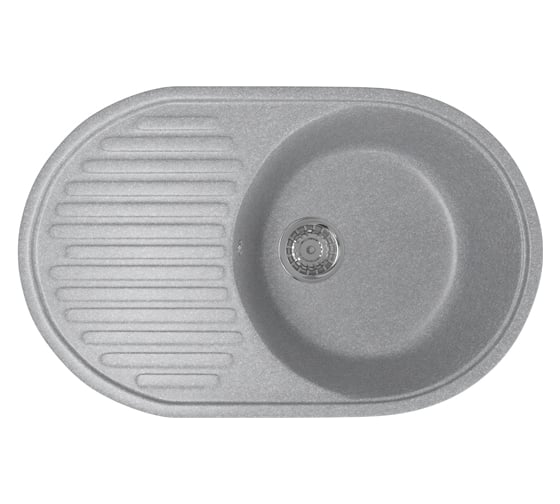 Мойка mixline ML-GM16 овальная, с крылом, графит, 342, 455х720х180 мм 533158