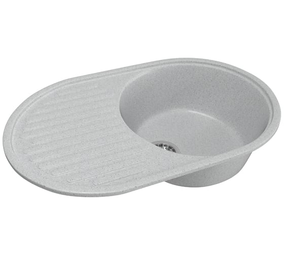 Мойка mixline ML-GM16 овальная, с крылом, серая, 310, 455х720х180 мм 525109