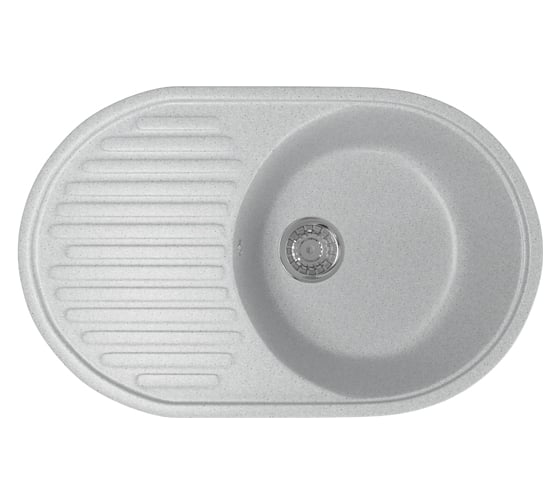 Мойка mixline ML-GM16 овальная, с крылом, серая, 310, 455х720х180 мм 525109