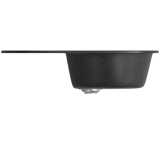 Мойка mixline ML-GM16 овальная, с крылом, черная, 308, 455х720х180 мм 525110