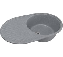 Мойка mixline ML-GM16 овальная, с крылом, темно-серая, 309, 455х720х180 мм 525111