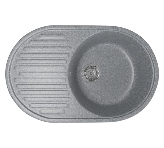 Мойка mixline ML-GM16 овальная, с крылом, темно-серая, 309, 455х720х180 мм 525111