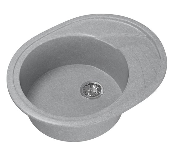 Мойка mixline ML-GM17 овальная, с крылом, графит, 342, 465х570х180 мм 533159 1
