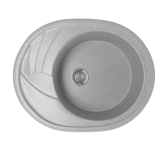 Мойка mixline ML-GM17 овальная, с крылом, графит, 342, 465х570х180 мм 533159