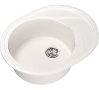 Мойка mixline ML-GM17 овальная, с крылом, белая, 331, 465х570х180 мм 525123