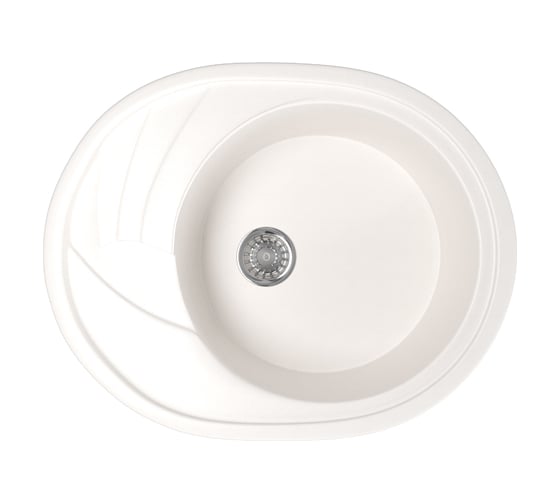 Мойка mixline ML-GM17 овальная, с крылом, белая, 331, 465х570х180 мм 525123