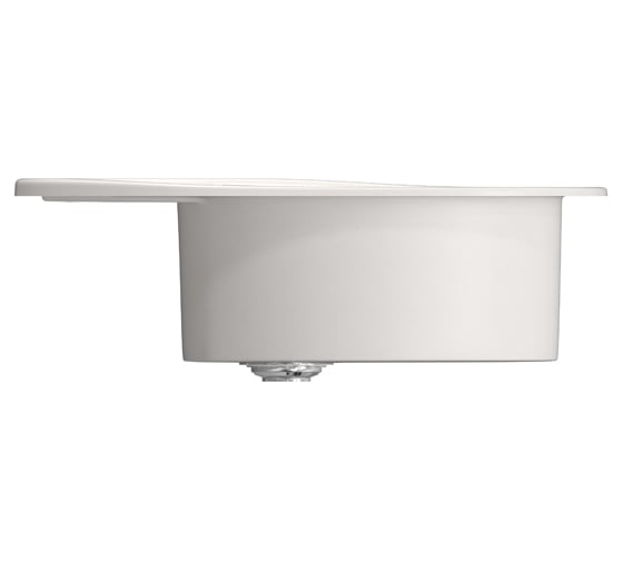 Мойка mixline ML-GM17 овальная, с крылом, белая, 331, 465х570х180 мм 525123