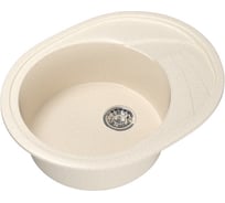 Мойка mixline ML-GM17 овальная, с крылом, бежевая, 328, 465х570х180 мм 525122