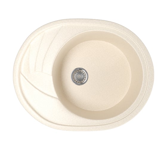 Мойка mixline ML-GM17 овальная, с крылом, бежевая, 328, 465х570х180 мм 525122