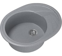 Мойка mixline ML-GM17 овальная, с крылом, темно-серая, 309, 465х570х180 мм 525119