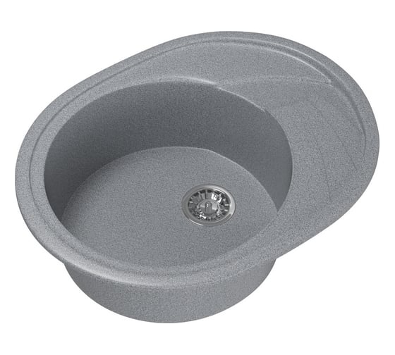 Мойка mixline ML-GM17 овальная, с крылом, темно-серая, 309, 465х570х180 мм 525119