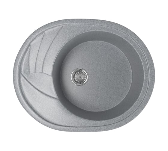 Мойка mixline ML-GM17 овальная, с крылом, темно-серая, 309, 465х570х180 мм 525119