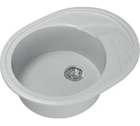 Мойка mixline ML-GM17 овальная, с крылом, серая, 310, 465х570х180 мм 525117