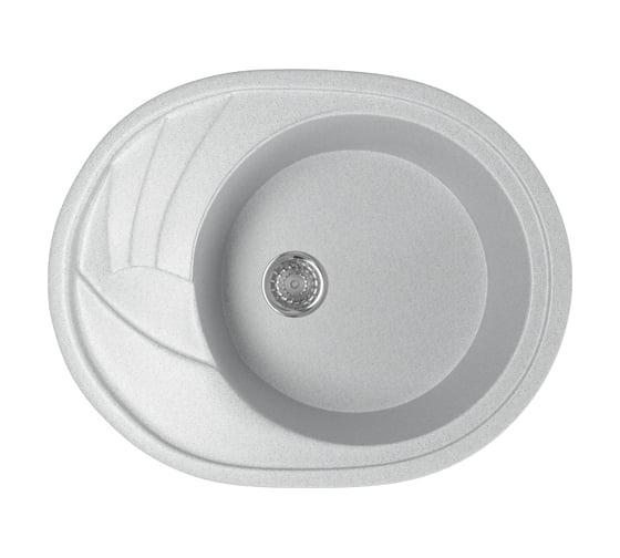 Мойка mixline ML-GM17 овальная, с крылом, серая, 310, 465х570х180 мм 525117