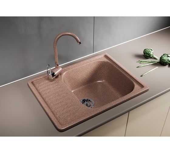 Мойка mixline ML-GM18 с крылом, терракотовая, 307, 490х640х190 мм 525145
