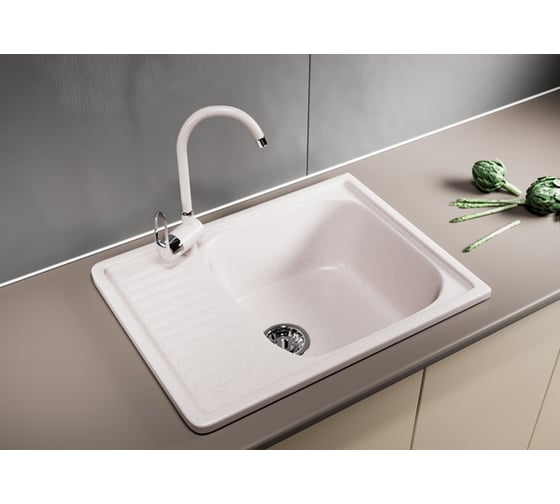Мойка mixline ML-GM18 с крылом, светло-розовая, 311, 490х640х190 мм 525144