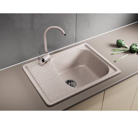Мойка mixline ML-GM18 с крылом, песочная, 302, 490х640х190 мм 525140