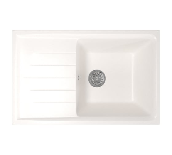 Мойка mixline ML-GM19 с крылом, белая, 331, 495х750х200 мм 525156