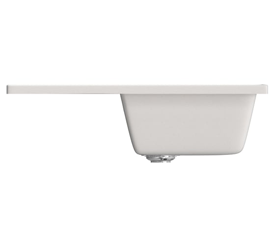 Мойка mixline ML-GM19 с крылом, белая, 331, 495х750х200 мм 525156