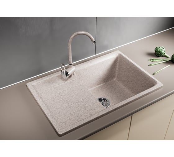 Мойка mixline ML-GM19 с крылом, песочная, 302, 495х750х200 мм 525148
