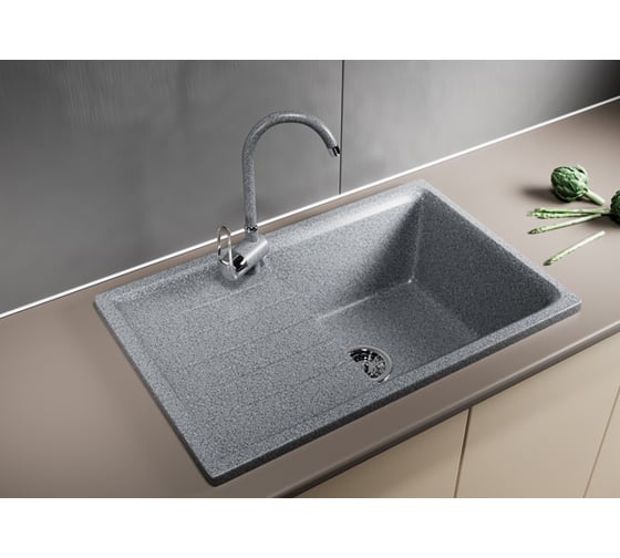 Мойка mixline ML-GM19 с крылом, темно-серая, 309, 495х750х200 мм 525151