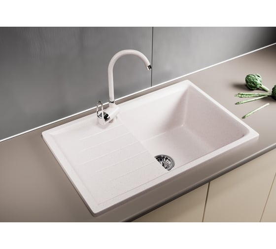 Мойка mixline ML-GM19 с крылом, светло-розовая, 311, 495х750х200 мм 525152