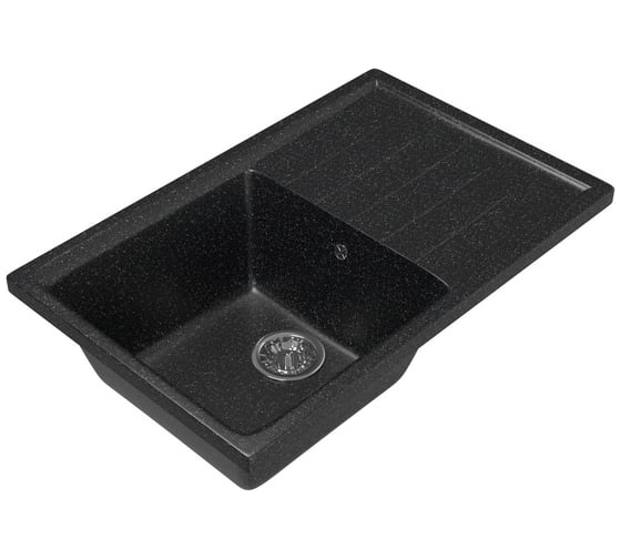 Мойка mixline ML-GM19 с крылом, черная, 308, 495х750х200 мм 525150