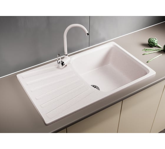 Мойка mixline ML-GM20 с крылом, светло-розовая, 311, 480х830х190 мм 525161