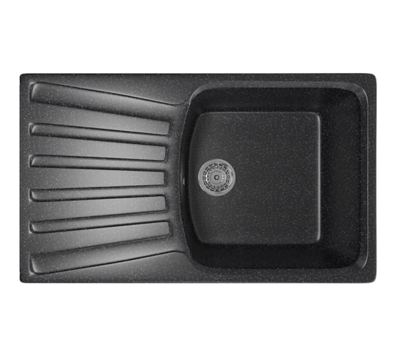Мойка mixline ML-GM20 с крылом, черная, 308, 480х830х190 мм 525159