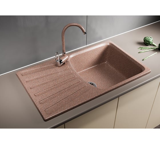 Мойка mixline ML-GM20 с крылом, терракотовая, 307, 480х830х190 мм 525162