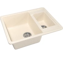 Мойка mixline ML-GM21 двухчашевая, бежевая, 328, 485х600х190 мм 525171