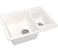 Мойка mixline ML-GM21 двухчашевая, белая, 331, 485х600х190 мм 525172