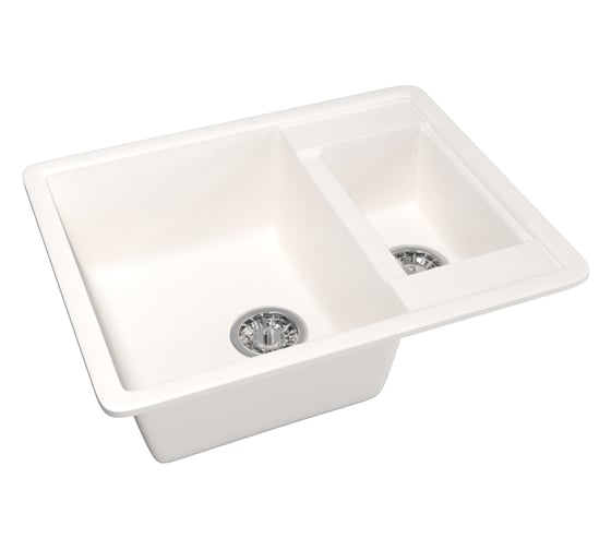 Мойка mixline ML-GM21 двухчашевая, белая, 331, 485х600х190 мм 525172
