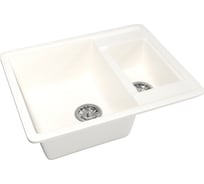 Мойка mixline ML-GM21 двухчашевая, молоко, 341, 485х600х190 мм 532402