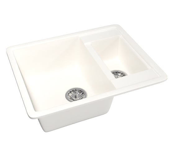 Мойка mixline ML-GM21 двухчашевая, молоко, 341, 485х600х190 мм 532402