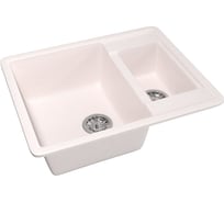 Мойка mixline ML-GM21 двухчашевая, светло-розовая, 311, 485х600х190 мм 525169