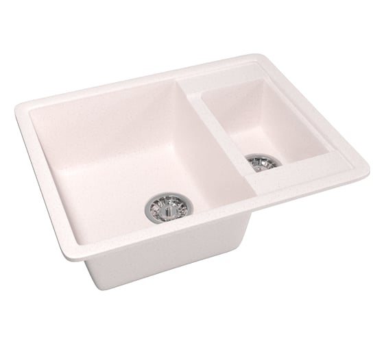 Мойка mixline ML-GM21 двухчашевая, светло-розовая, 311, 485х600х190 мм 525169
