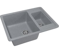 Мойка mixline ML-GM21 двухчашевая, темно-серая, 309, 485х600х190 мм 525168
