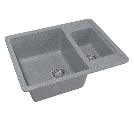 Мойка mixline ML-GM21 двухчашевая, темно-серая, 309, 485х600х190 мм 525168 1